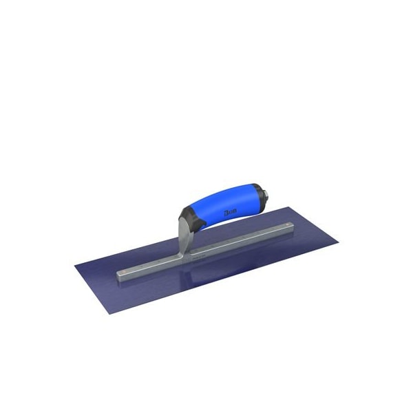 Bon Tool Ultra Flex Blue Steel Finishing Trowel - Square End 14" x 5" with Comfort Wave Handle - 67-322