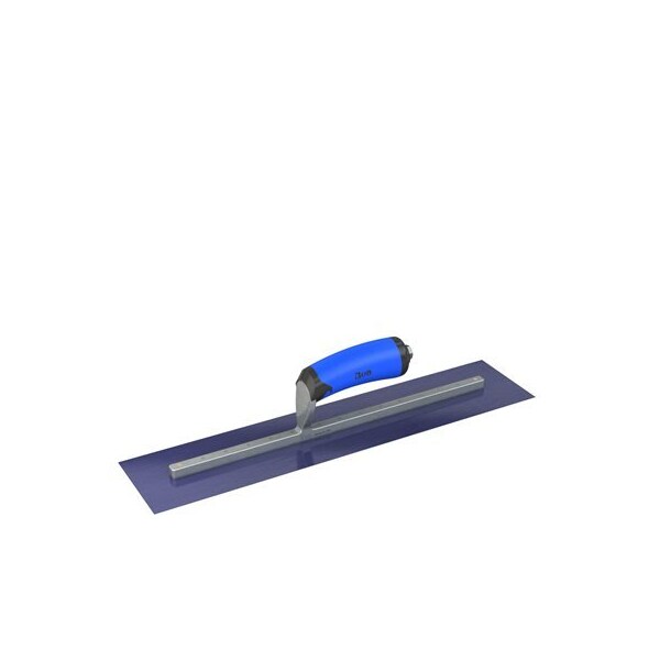 Bon Tool Ultra Flex Blue Steel Finishing Trowel - Square End 18" x 4" with Comfort Wave Handle - 67-325