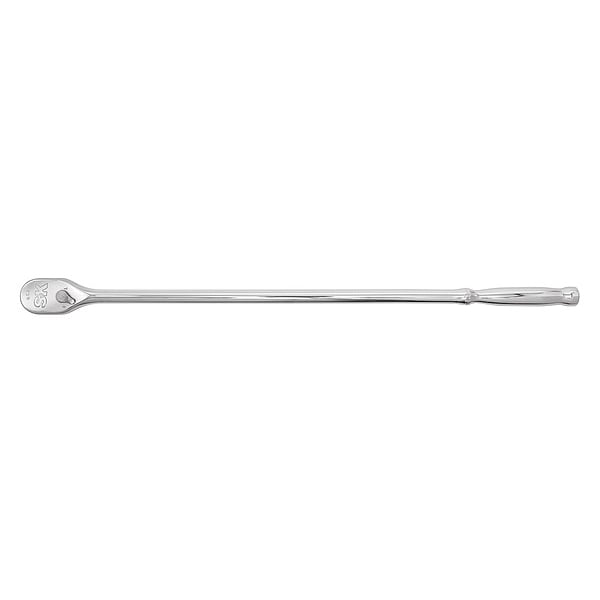 Sk Professional Tools 1/2" Drive 90 Geared Teeth Pear Head Style Hand Ratchet, 24" L, Chrome Finish - 80222
