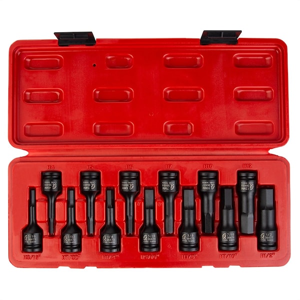 Sunex 13 Pc. 3/8" Drive Fract SAE Fract and Metric Impact Hex Driver Set - 3649