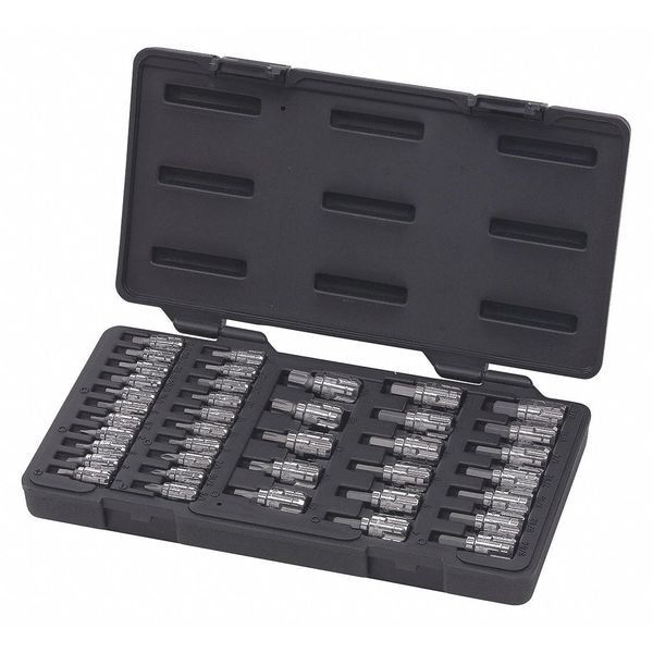 Gearwrench 39 Piece 1/4" & 3/8" Drive Pass-Thru Standard Hex/Slotted/Phillips/Torx Bit SAE/Metric Socket Set - 890040