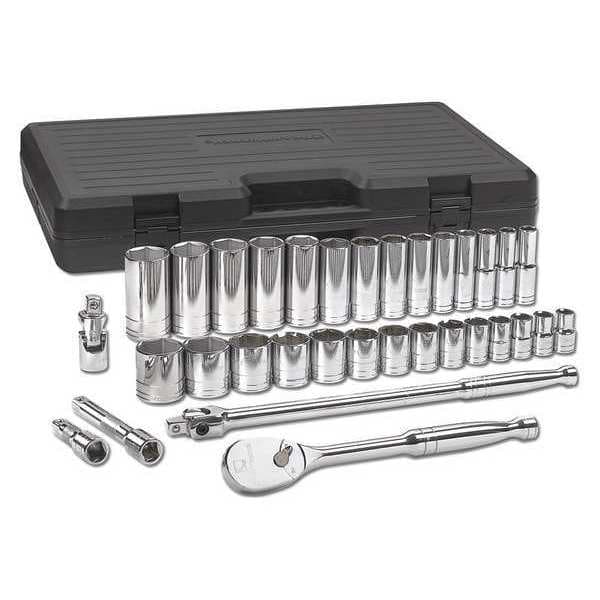 Gearwrench 1/2" Drive Mechanics Tool Set SAE 33 Pieces 7/16" to 1-1/2" , Chorme - 80715