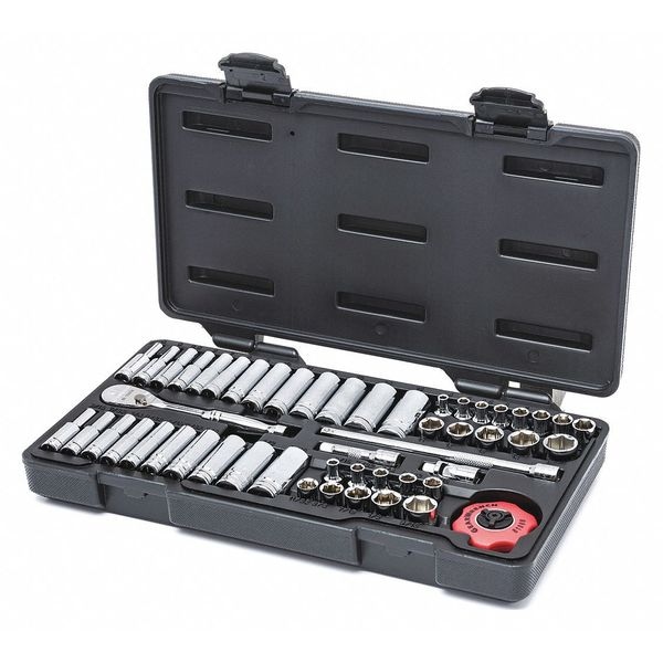 Gearwrench 1/4" Drive Mechanics Tool Set SAE/Metric 51 Pieces 3/16" to 9/16", 4mm to 15mm. , Chorme - 80300
