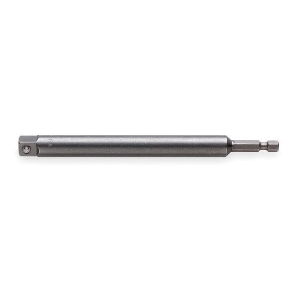 Proto Socket Adapter, 1/4" Male Hex, 3/8" Square, Pwr Skt Adpt, Blk Oxd, 1/4 in, 3/8 in - J61402