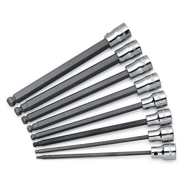 Sk Professional Tools 3/8" Drive Ball Hex Socket Bit Metric 4 mm Tip, 7 in L - 45964