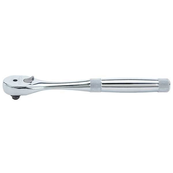 Proto 3/8" Drive, 45 Geared Teeth, Pear Head Style Hand Ratchet, 8-1/2" L, Full Polish Finish - J5249XLHS