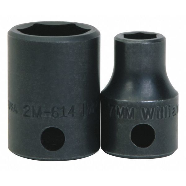 Williams 3/8" Drive Impact Socket Black Industrial, 3/8" D, 6Pt, 11mm - 2M-611