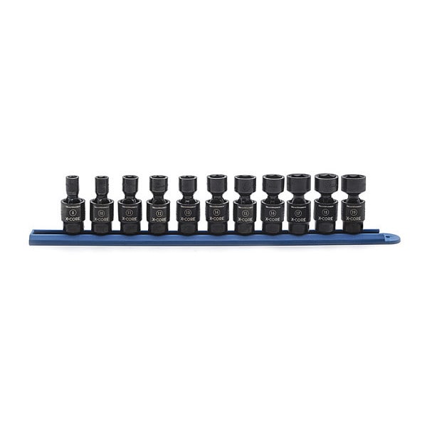 Gearwrench 11 Piece 3/8" Drive 6 Point Standard X-Core Pinless Universal Impact Metric Socket Set - 84975