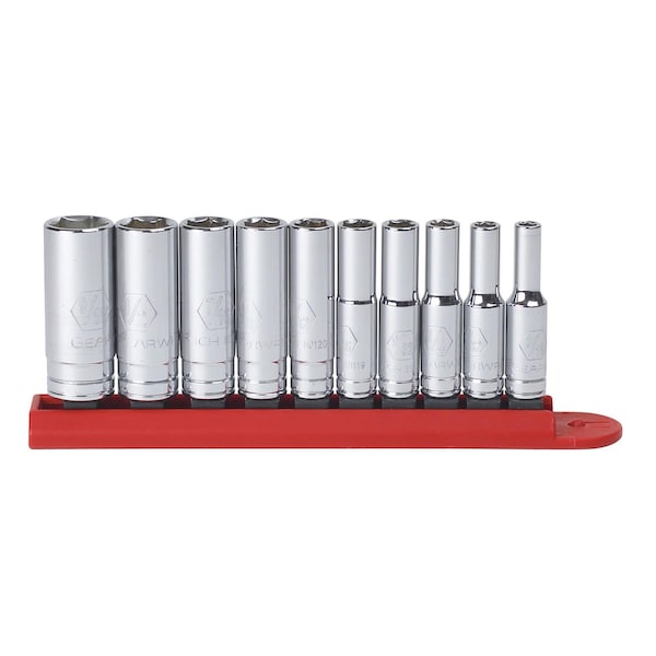 Gearwrench 10 Piece 1/4" Drive 6 Point Deep SAE Socket Set, Set Skt, Dp Sae 1/4Dr 6Pt 10pcs - 80305