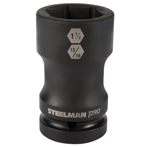 Steelman 1" Drive Budd Wheel 1-1/2" 6-Point Hex and 13/16" 4-Point Square Combo Impact Socket - 79325