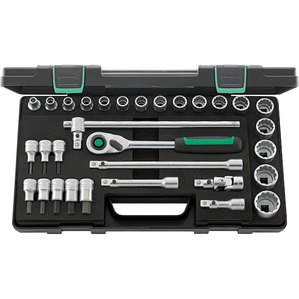 Stahlwille Tools 12, 5 mm (1/2") Socket set 31-pcs., 50/54/25/6QR KN - 96031440