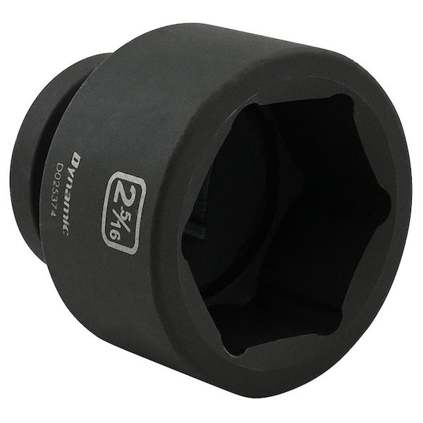Dynamic 1" Drive Standard Socket, Black Phosphate, Tools 2-5/16" X 1" Drive, 6 Point Standard Length - D025374