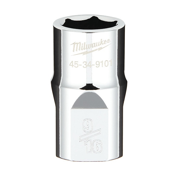 Milwaukee Tool 1/2 in. Drive 9/16 in. SAE 6-Point Socket with FOUR FLAT Sides - 45-34-9101
