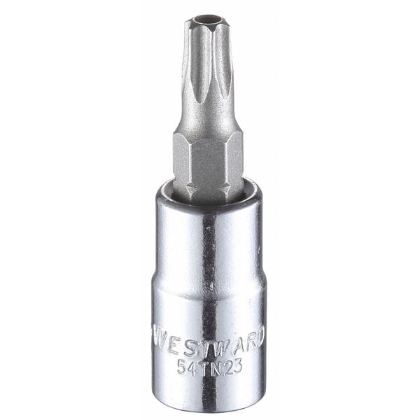 Westward 1/4 in Drive Tamper Resistant Torx(R) Socket Bit SAE T27 Tip, 1 7/8 in L - 54TN23