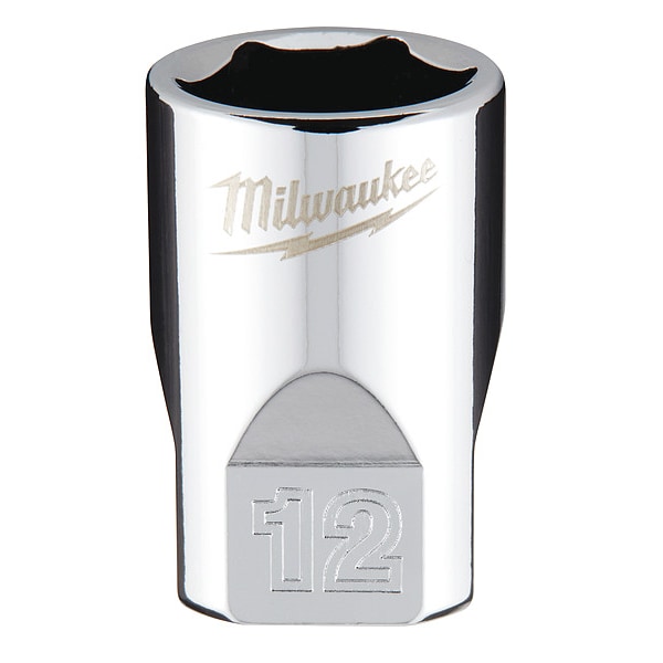 Milwaukee Tool 1/4 in. Drive 12mm Metric 6-Point Socket with FOUR FLAT Sides - 45-34-9038