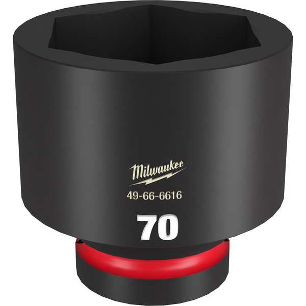 Milwaukee Tool 70mm SHOCKWAVE Impact Duty 1 in. Drive Standard 6 Point Impact Socket - 49-66-6616