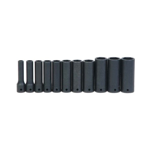 Williams Socket Set, 11 Pieces, 1/2 Inch Dr, Impact, 1/2 Inch Size - JHWWS-14-11