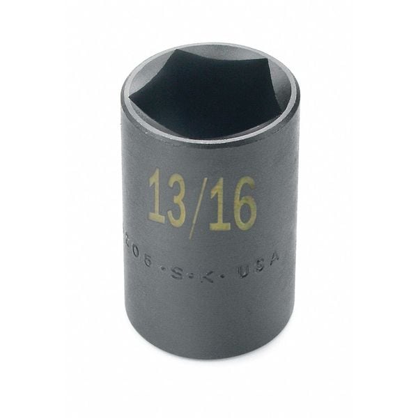 Sk Professional Tools 1/2 in Drive Impact Socket Standard Socket, black oxide, 1/2" Drive, 46mm Size - 34096