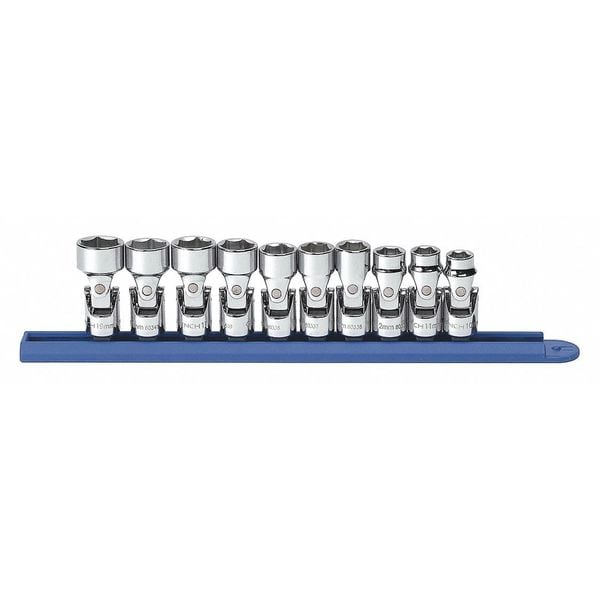Gearwrench 10 Piece 3/8" Drive 6 Point Flex Metric Socket Set - 80565