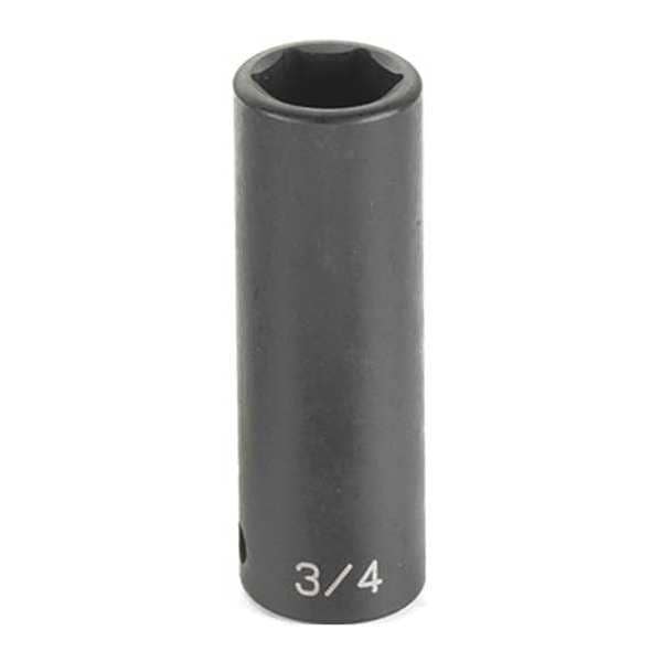 Grey Pneumatic 1/2" Drive Impact Socket Chrome plated, 1-7/8", 1/2"D, 6pt. D, Black - 2060D