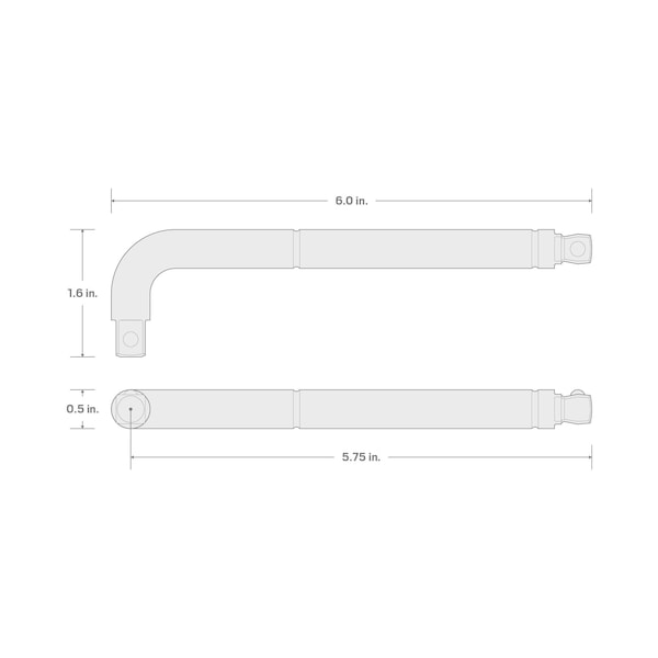 Tekton 3/8 Inch Drive x 6 Inch Wobble L-Handle - SLH10106