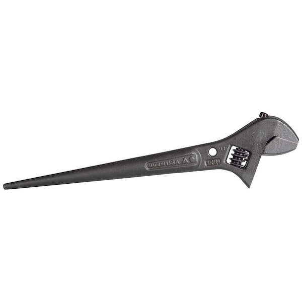 Klein Tools Adjustable Spud Wrench, Open End, 1-7/16 in Head, 0 in Offset, Alloy Steel, Black Oxide - 3227