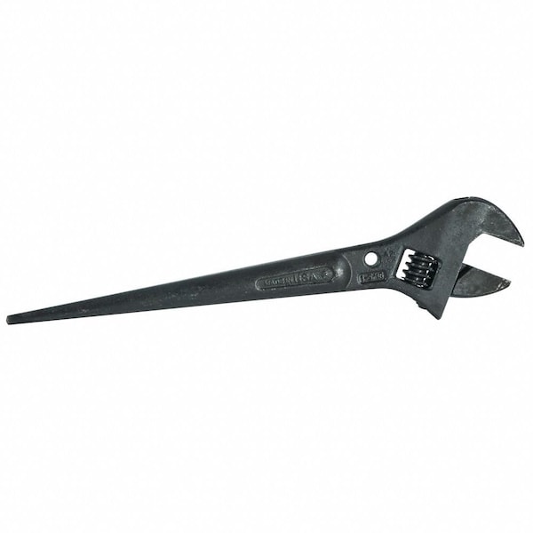Klein Tools Adjustable Spud Wrench, Open End, 1-7/16 in Head, 0 in Offset, Alloy Steel, Black Oxide - 3227