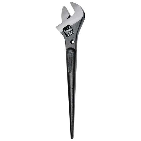 Klein Tools Adjustable Spud Wrench, Open End, 1-7/16 in Head, 0 in Offset, Alloy Steel, Black Oxide - 3227