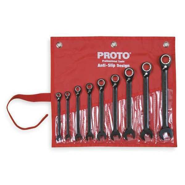 Proto Ratcheting Wrench Set (JSCV-9S), Black Chrome, 9-Piece - JSCV-9S