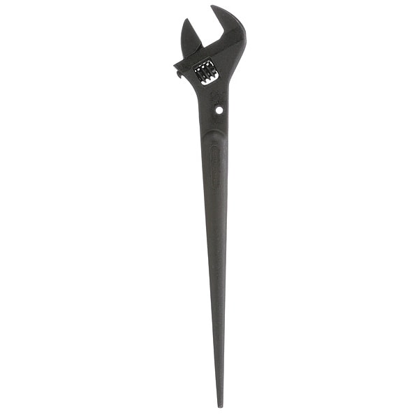 Klein Tools Adjustable Spud Wrench, Alloy Steel, 16 in Overall Length, 1-1/2 in Head, Black Oxide - 3239