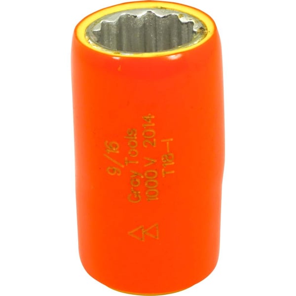 Gray Tools 9/16" X 3/8" Drive, 12 Point Standard Length, 1000V Insulated - T18-I