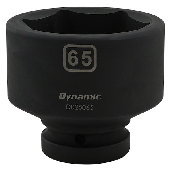 Dynamic 1" Drive Standard Socket, Black Phosphate, Tools 65MM X 1" Drive, 6 Point Standard Length - D025065