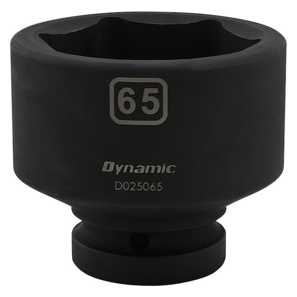 Dynamic 1" Drive Standard Socket, Black Phosphate, Tools 65MM X 1" Drive, 6 Point Standard Length - D025065