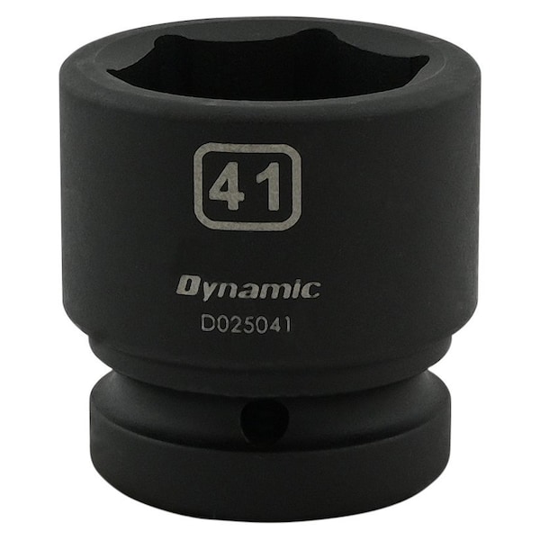 Dynamic 1" Drive Standard Socket, Black Phosphate, Tools 41MM X 1" Drive, 6 Point Standard Length - D025041