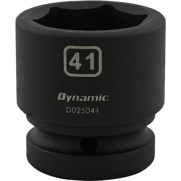 Dynamic 1" Drive Standard Socket, Black Phosphate, Tools 41MM X 1" Drive, 6 Point Standard Length - D025041