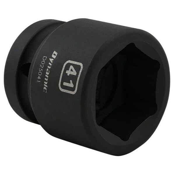 Dynamic 1" Drive Standard Socket, Black Phosphate, Tools 41MM X 1" Drive, 6 Point Standard Length - D025041