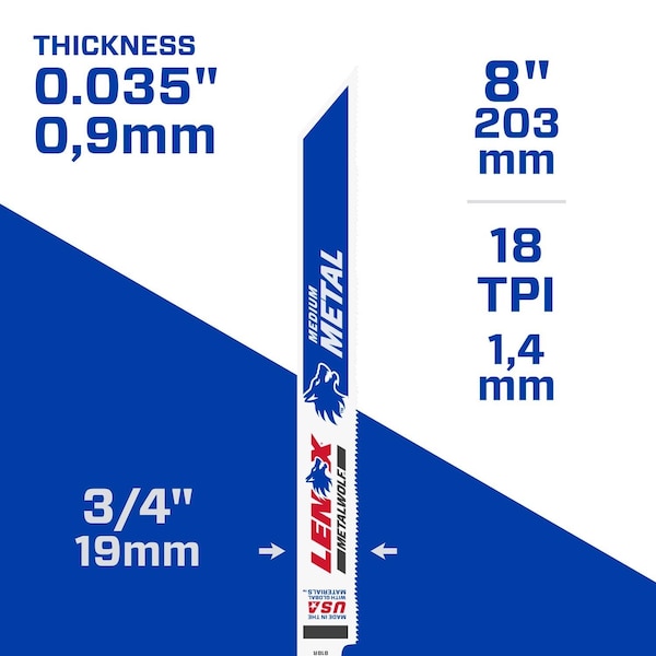 Irwin 8 in L x 18 TPI Bi-Metal - 20487B818R