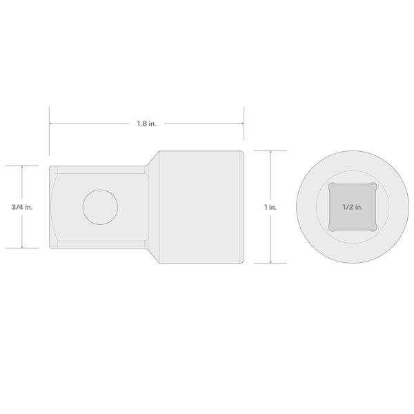 Tekton 1/2 Inch Drive (F) x 3/4 Inch (M) Adapter - SHA24103