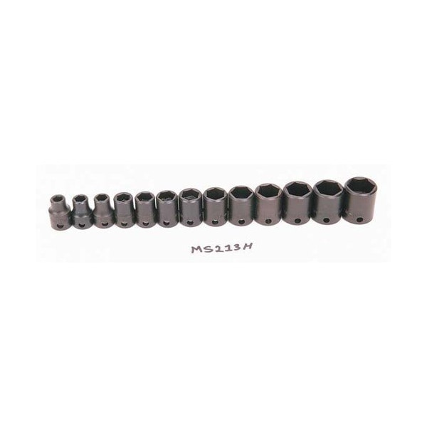 Williams Socket Set, 13 Pieces, 3/8 Inch Dr, Shallow, 3/8 Inch Size, JHWMS-2-13H - JHWMS-2-13H