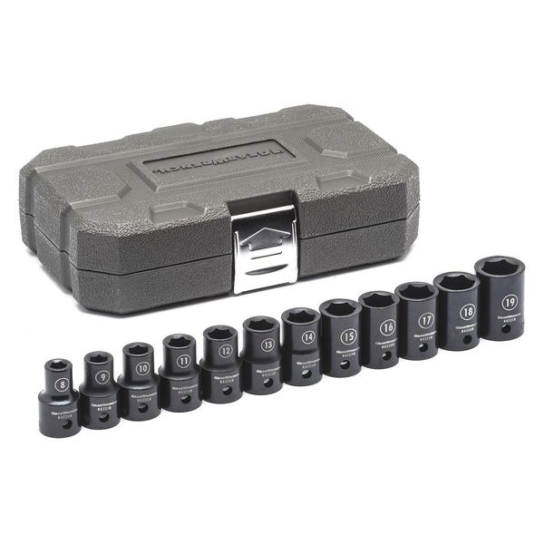 Gearwrench 12 Piece 1/2" Drive 6 Point Standard Impact Metric Socket Set - 84930N