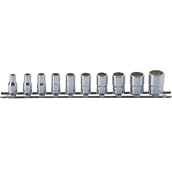 Ko-Ken Socket set 3/16-9/16 12 Point 150mm Aerospace 10 pieces 1/4 Sq. Drive, RSAS2405A/10 - RSAS2405A/10