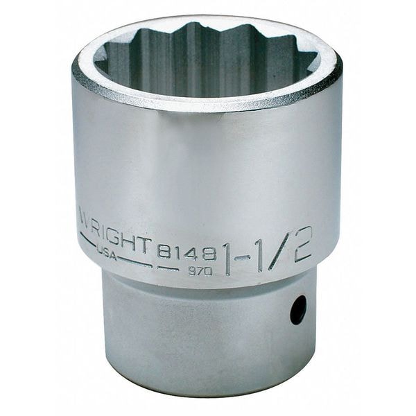 Wright Tool 1 in Drive, 1-13/16" SAE Socket, 12 Points, 1 in. Dr, 1-13/16 in.,  - 8158
