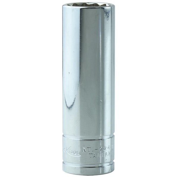 K-Tool International 3/8" Drive, 9/16" SAE Socket, 12 Points, Deep 12Pt, 9/16", 3/8"Dr - KTI-22418