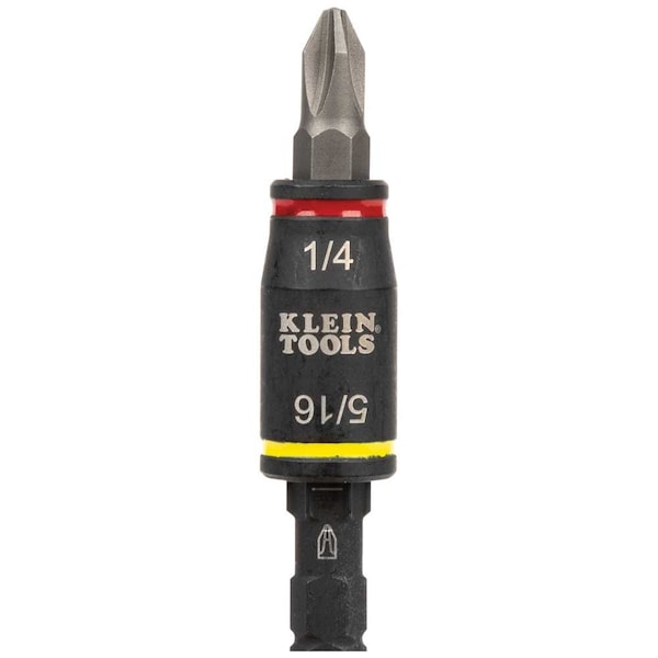 Klein Tools 3-in-1 Impact Flip Socket, 1/4-Inch, 5/16-Inch, 5-Inch Length - 32767