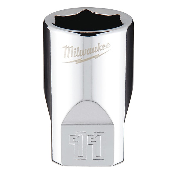 Milwaukee Tool 1/4 in. Drive 11mm Metric 6-Point Socket with FOUR FLAT Sides - 45-34-9037