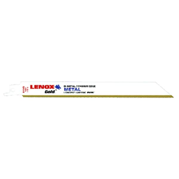 Irwin Lenox Gold 8 in. Bi-Metal Reciprocating Saw Blade 18 TPI 5 pk - 21070818GR