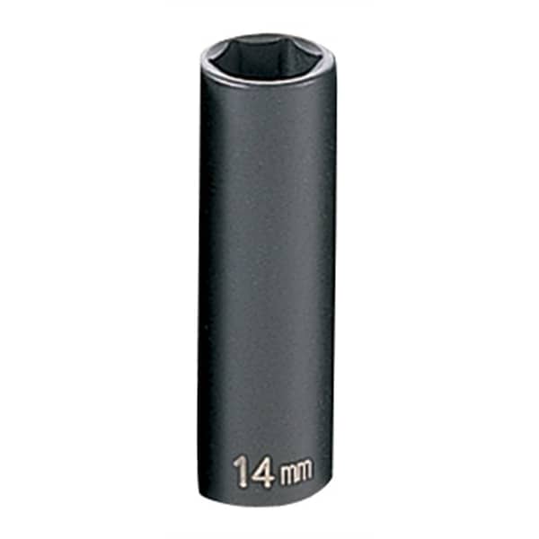 Grey Pneumatic 3/8" Drive, 14mm Size, Metric Socket, 6 Points, 14mm, 3/8"D, Impact, 6pt., D - 1014MD