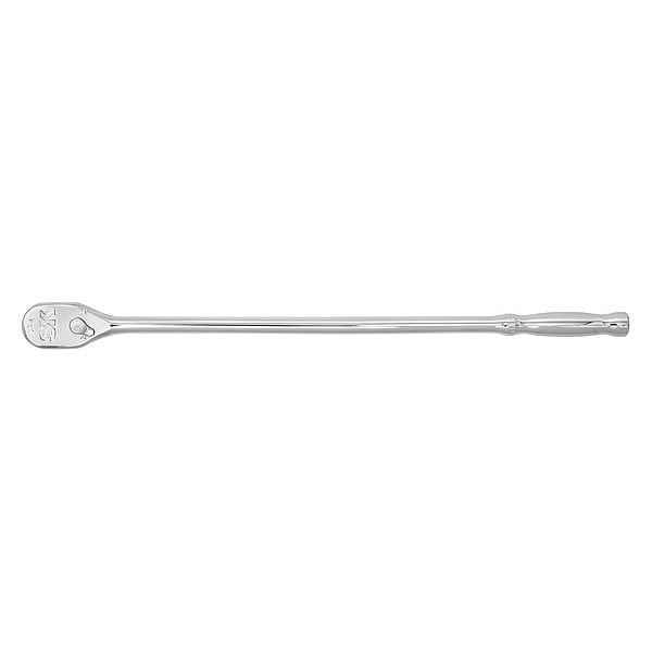Sk Professional Tools 1/4" Drive 90 Geared Teeth Pear Head Style Hand Ratchet, 12" L, Chrome Finish - 80182