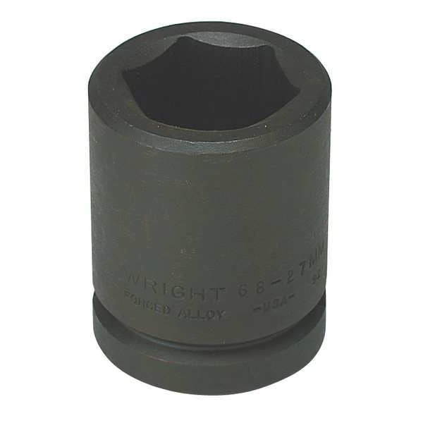 Wright Tool 3/4 in Drive Impact Socket Standard Socket, black oxide, Steel, 24 mm - 68-24MM