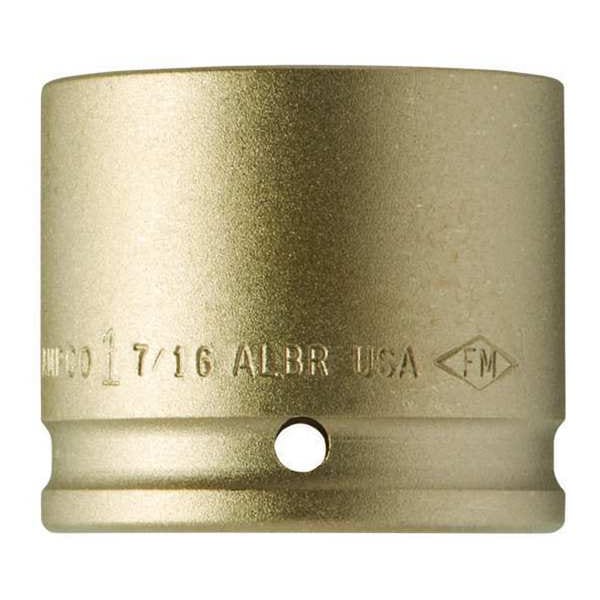 Ampco Safety Tools 1/2 in Drive Impact Socket 1 1/4 in Size Hex Standard Depth, Natural - I-1/2D1-1/4